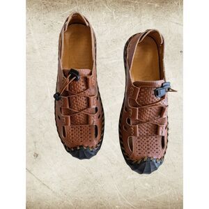 Mens Casual Closed Toe Leather Sandals Outdoor Fisherman Shoes  Sz 45
